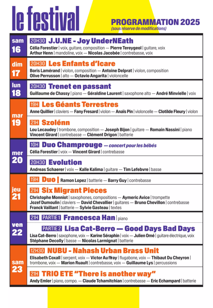 Programmation 2025 Jazz Campus